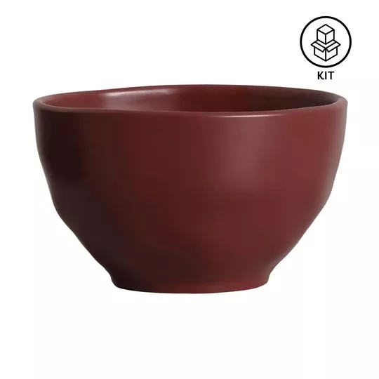 Jogo De Bowls Orgânico- Bordô- 6Pçs- 558ml