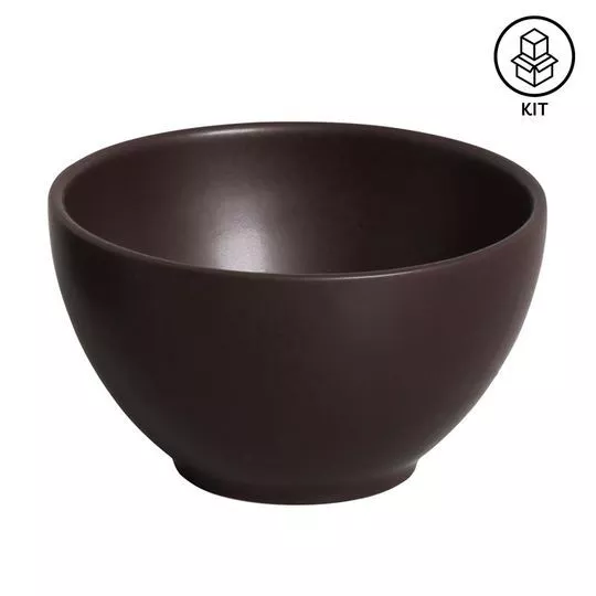 Jogo De Bowls Coup Oak- Marrom Escuro- 6Pçs- 540ml