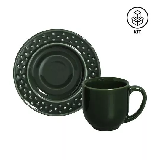 Jogo De Xícaras Para Café Mezcla- Verde Escuro- 6Pçs- 72ml