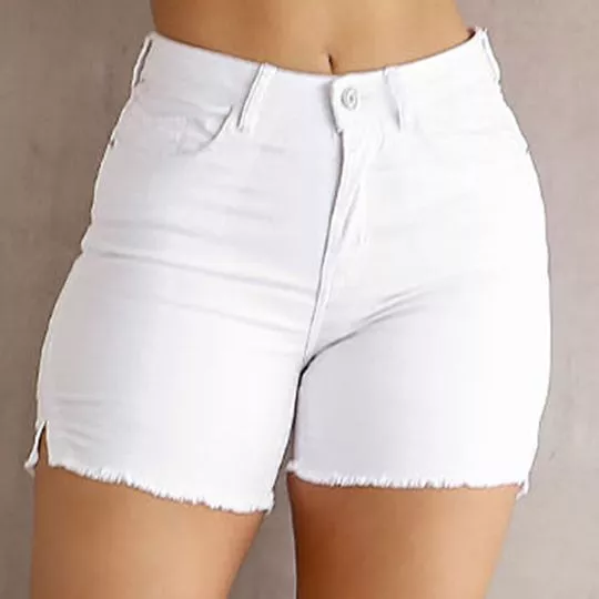 Short Com Recortes- Branco- Consciência Jeans