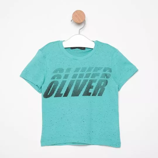 Camiseta Oliver - Azul Turquesa & Preta - Oliver