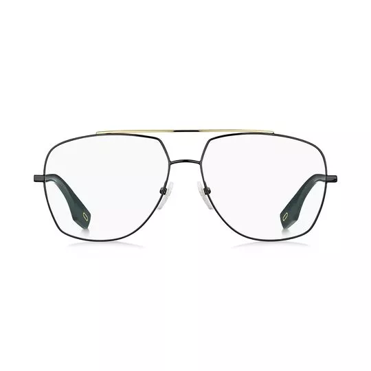 Armação Aviador Para Óculos De Grau- Verde Escuro & Dourada- Marc Jacobs
