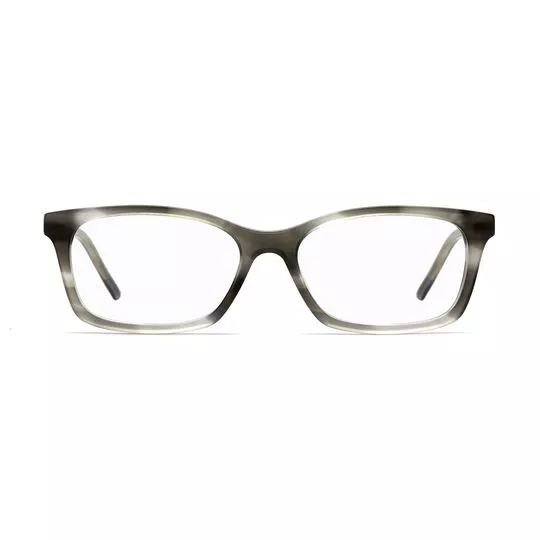 Armação Retangular Para Óculos De Grau- Marrom & Cinza Claro- Hugo Boss