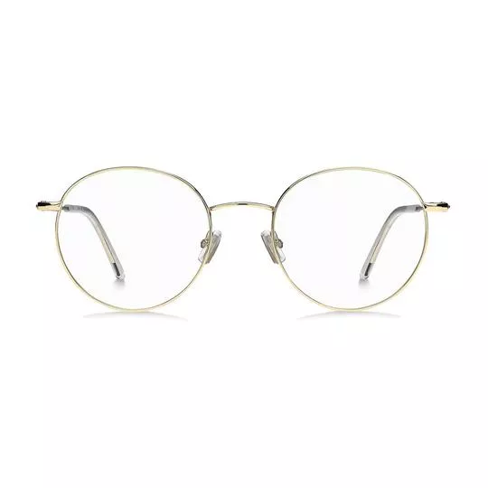 Armação Redonda Para Óculos De Grau- Dourada- Hugo Boss