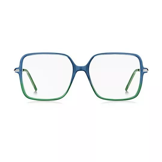 Armação Quadrada Para Óculos De Grau- Azul & Verde- Hugo Boss