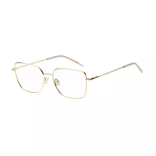 Armação Quadrada Para Óculos De Grau- Dourada- Hugo Boss