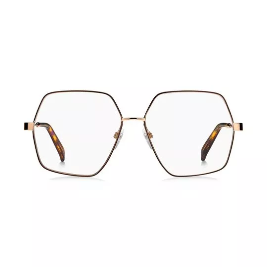 Armação Hexagonal Para Óculos De Grau- Preta & Dourada- Marc Jacobs