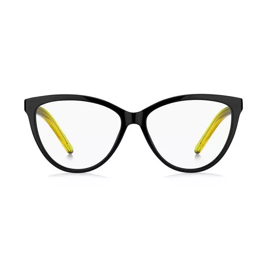 Armação Gatinho Para Óculos De Grau- Preta & Verde Limão- Marc Jacobs