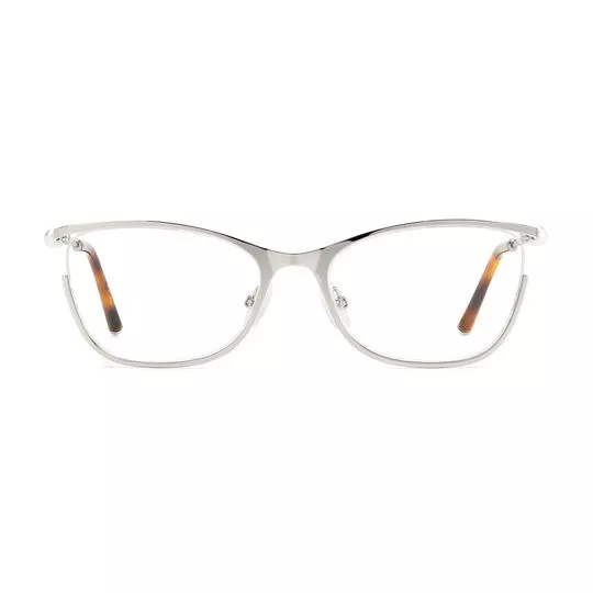 Armação Retangular Para Óculos De Grau- Prateada & Marrom- Carolina Herrera
