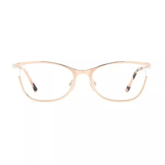 Armação Retangular Para Óculos De Grau- Rosa Claro & Off White- Carolina Herrera