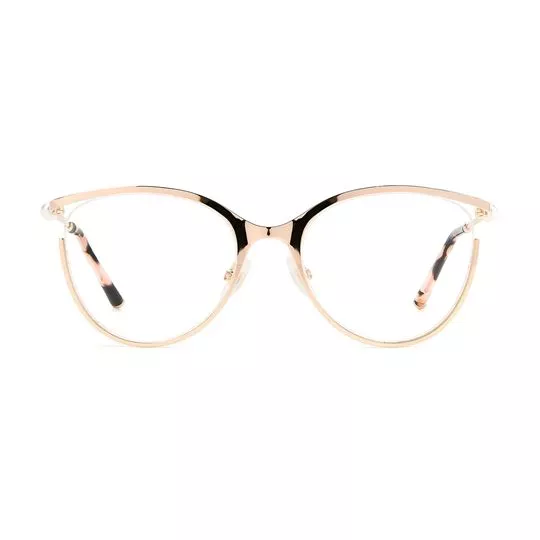 Armação Arredondada Para Óculos De Grau- Dourada & Preta- Carolina Herrera