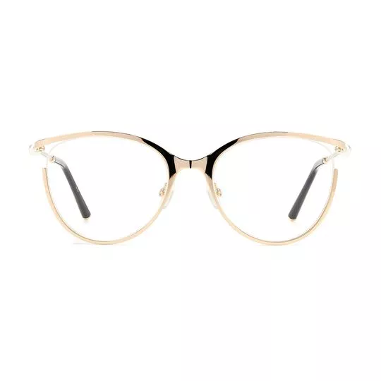 Armação Arredondada Para Óculos De Grau- Dourada & Preta- Carolina Herrera