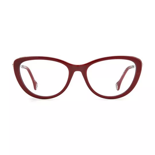 Armação Gatinho Para Óculos De Grau- Vermelha & Prateada- Carolina Herrera