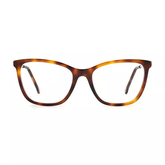 Armação Retangular Para Óculos De Grau- Marrom & Dourada- Carolina Herrera