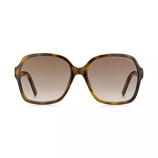Óculos De Sol Quadrado- Marrom Claro & Marrom- Marc Jacobs