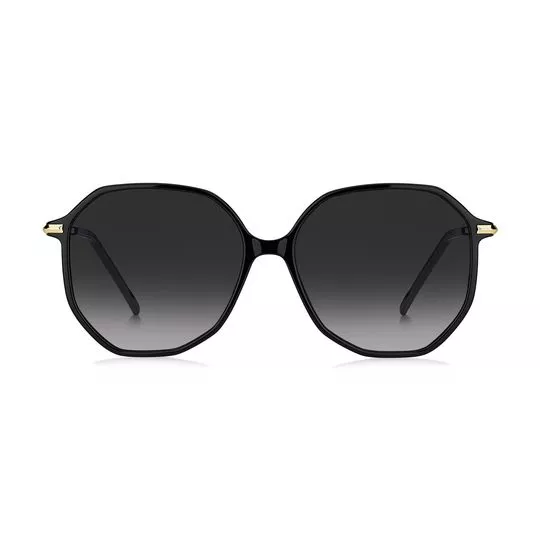 Óculos De Sol Arredondado- Preto & Dourado- Hugo Boss