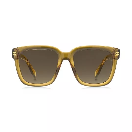 Óculos De Sol Quadrado- Amarelo Escuro & Marrom- Marc Jacobs
