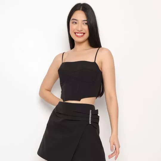 Cropped Com Recortes- Preto- My Favorite Things