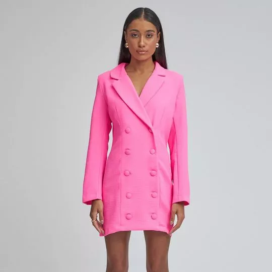 Vestido Curto Com Recortes- Pink