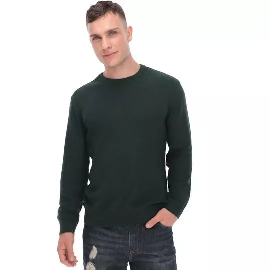 Suéter Em Piquê- Verde Escuro