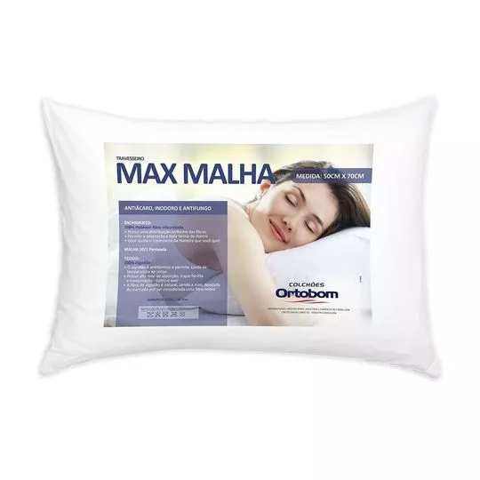 Travesseiro Max Malha- Branco- 20x70x50cm