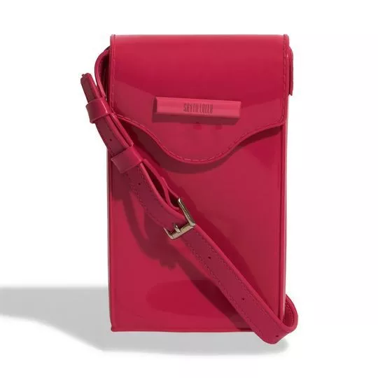 Bolsa Mini Envernizada- Pink- 16,5x10x3,5cm