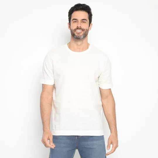Camiseta Em Linho- Off White