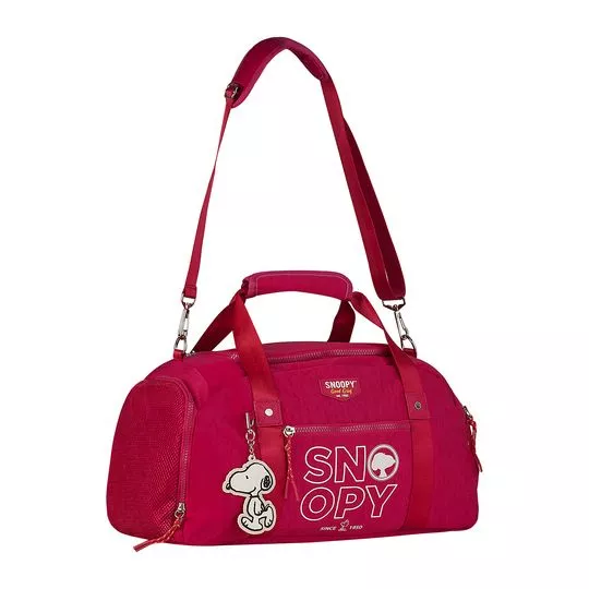 Bolsa De Viagem Snoopy®- Pink & Branca- 24x45x22,5cm- SNOOPY