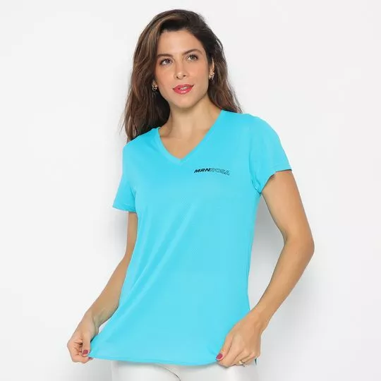 Camiseta Com Logo- Azul & Preta