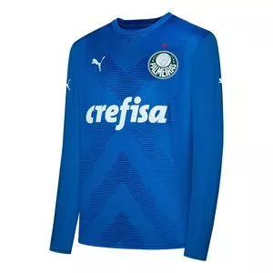 Camiseta Palmeiras®<BR>- Azul Escuro & Branca