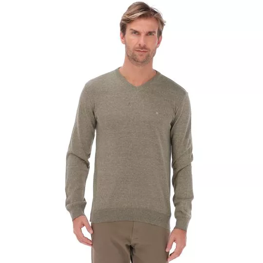 Suéter Em Tricô- Verde- Highstill