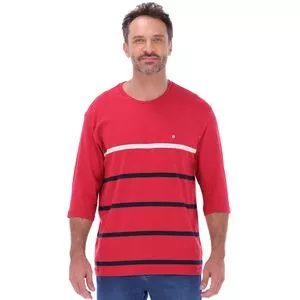 Camiseta Listrada<BR>- Vermelha & Azul Marinho<BR>- Highstill