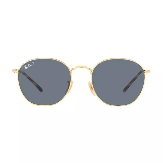 Óculos De Sol Arredondado- Dourado & Preto- Ray Ban