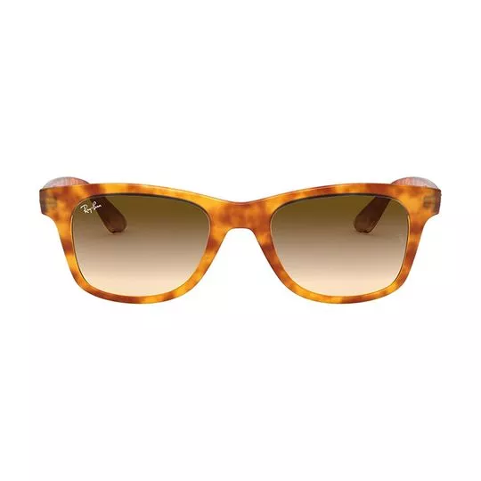 Óculos De Sol Retangular- Marrom Escuro & Amarelo- Ray Ban