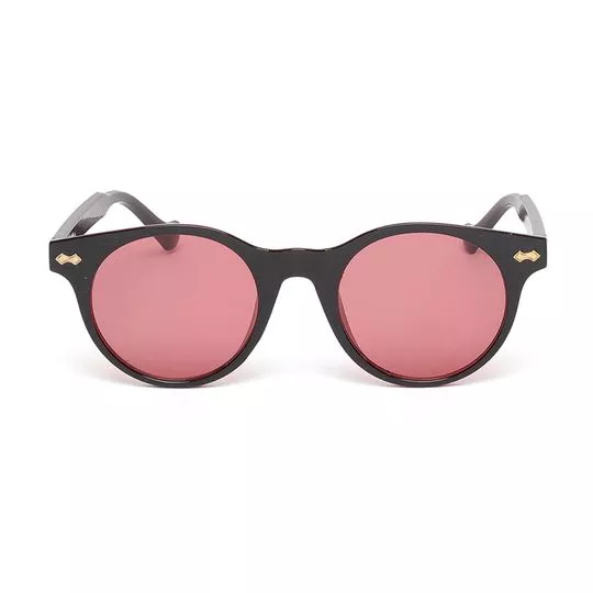 Óculos De Sol Arredondado- Rosa & Preto