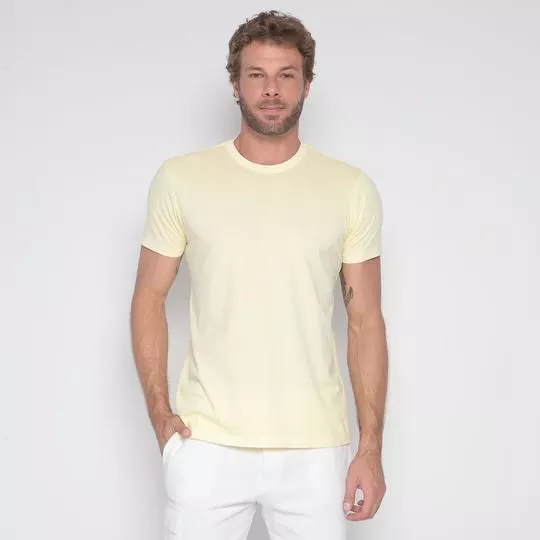Camiseta Estonada- Amarelo Claro