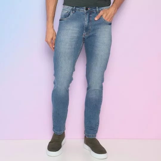 Calça Jeans Reta- Azul