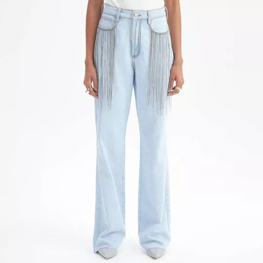 Calça Jeans Full Length Relaxed High- Azul Claro