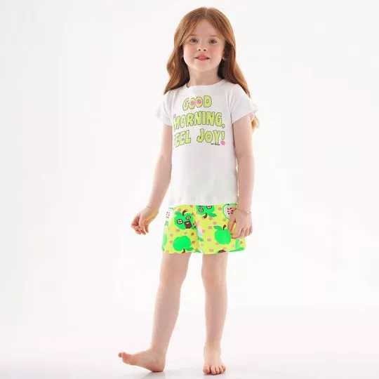 Pijama Frutinhas- Off White & Amarelo- Up Baby & Up Kids