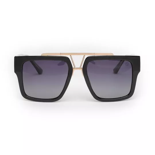 Óculos De Sol Aviador- Preto & Dourado