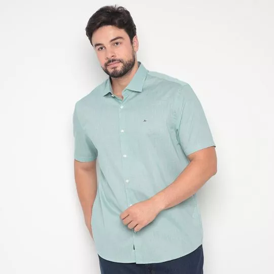 Camisa Regular Fit Xadrez- Verde Água