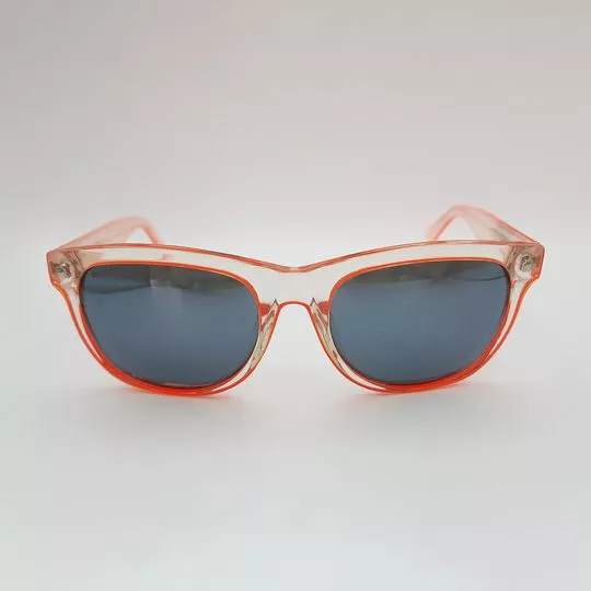 Óculos De Sol Retangular- Incolor & Laranja