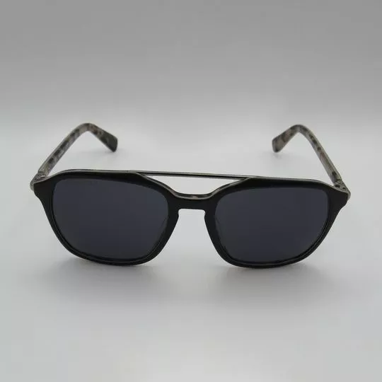 Óculos De Sol Aviador- Preto & Prateado