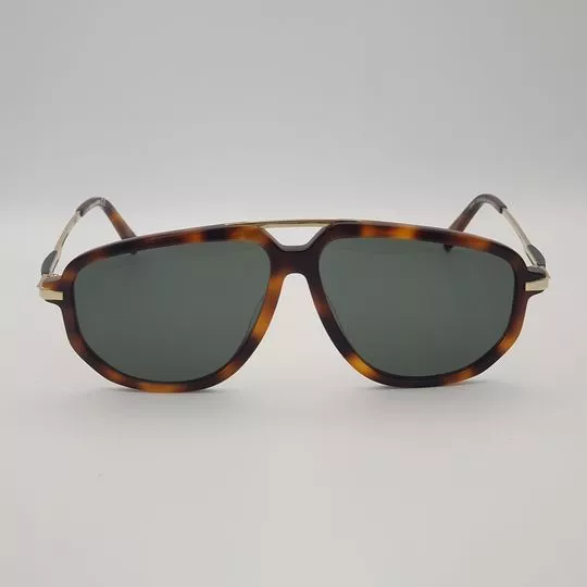 Óculos De Sol Arredondado- Marrom Escuro & Marrom