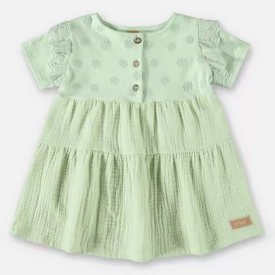 Vestido Com Laise- Verde Claro- Up Baby