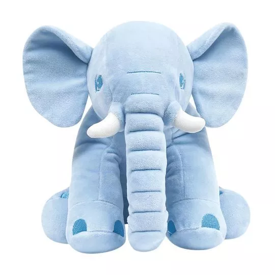 Elefantinho De Pelúcia- Azul- 30x28x15cm- Buba