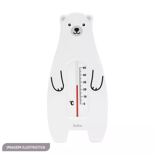 Termômetro De Banho Urso- Branco & Preto- 15x7x1cm- Buba