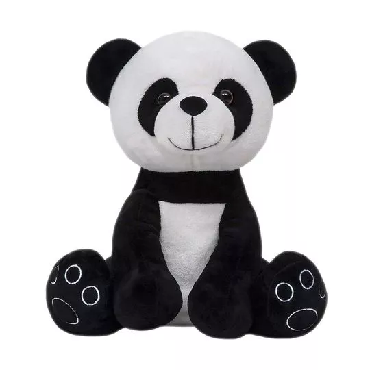 Panda Em Pelúcia- Branco & Preto- 25x22x14cm- Buba