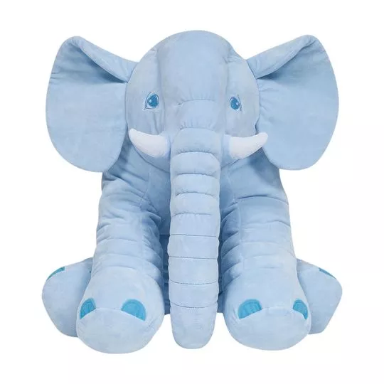 Almofada Elefante- Azul & Branca- 48x46x51cm- Buba