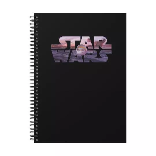 Caderno Colegial Star Wars® - Preto & Roxo - 80 Folhas - Pautada - 24,5x18,5cm - Culturama